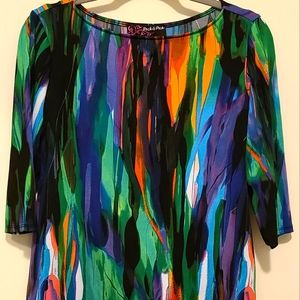 Peck & Peck 3/4 Sleeve Multi-colored Top. Used.